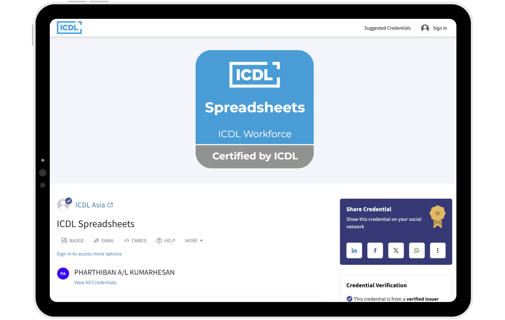 ICDL Spreadsheets